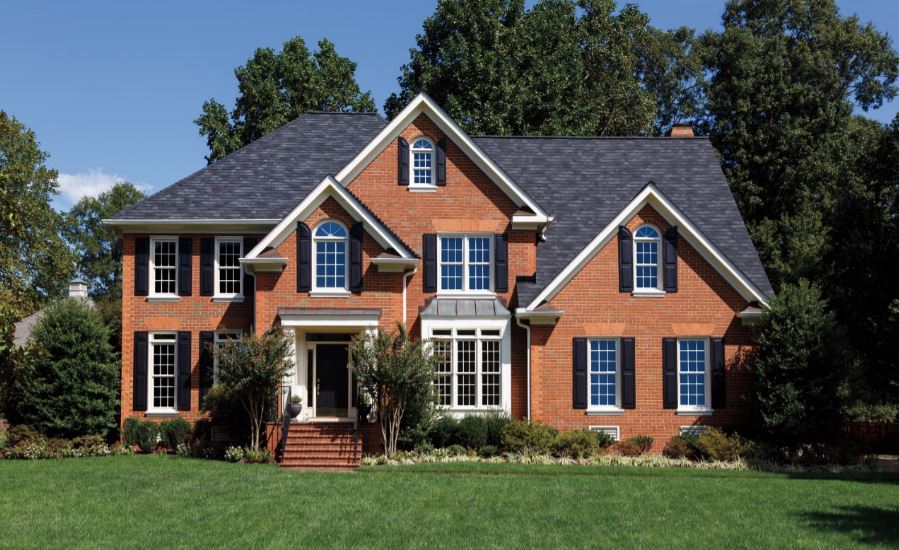 Large brick two-story home .