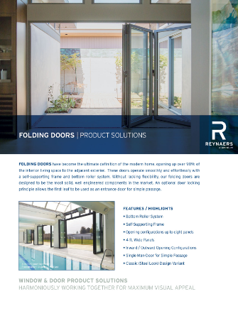 Reynaers folding doors MD, DC, VA