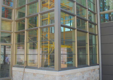 Exterior of commercial building with new windows
