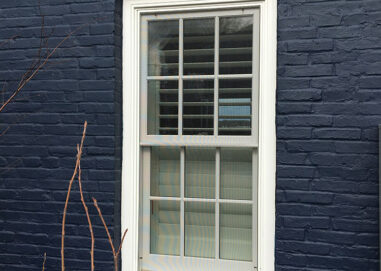 Exterior view of double-hung window
